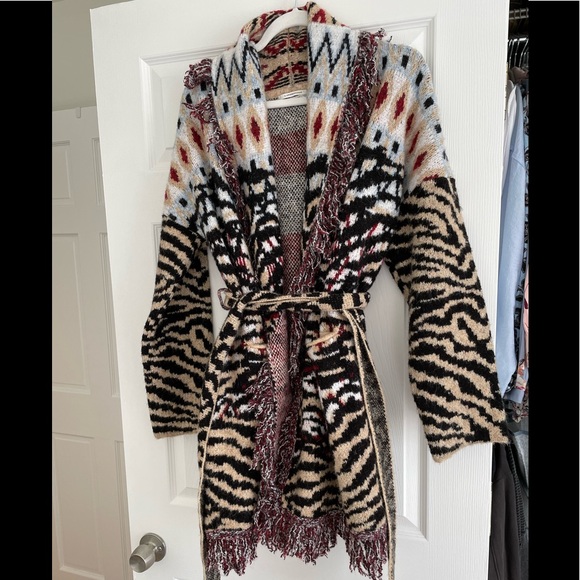 Anthropologie Mixed Print Cardigan - Picture 1 of 4